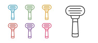 Tıraş makinesi simgesi beyaz arkaplanda izole edildi. Simgeleri renklendirin. Vektör