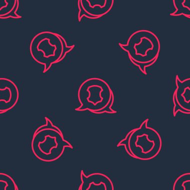 Kırmızı çizgi deri ikonu siyah arkaplandaki kusursuz deseni izole etti. Vektör