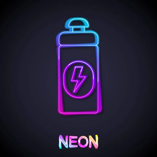 Glowing Neon Line Fitness Shaker Icon Isolated Black Background Sports — Stock Vector