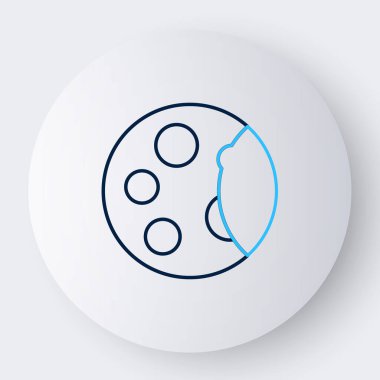 Çizgi Ay faz simgesi beyaz arkaplanda izole edildi. Renkli taslak konsepti. Vektör