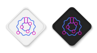 Beyaz arka planda izole edilmiş çizgi Noel çelengi simgesi. Mutlu Noeller ve mutlu yıllar. Renkli taslak konsepti. Vektör