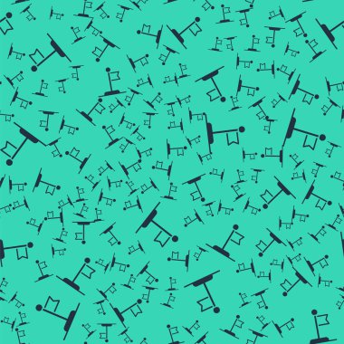 Siyah Bayrak simgesi yeşil arkaplanda izole edilmiş kusursuz desen. Zafer, kazanmak ve zorluk konseptini fethetmek. Vektör