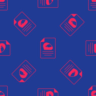 Kırmızı yarış miğferi ikonu mavi arka planda kusursuz desen izole etti. Olağanüstü bir spor. Spor malzemeleri. Vektör