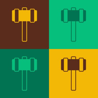 Pop Art Balyoz simgesi renk arkaplanında izole edildi. Vektör