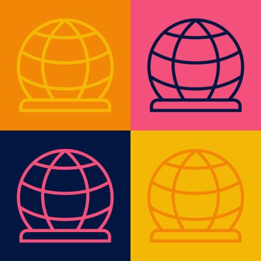 Pop Art Line tırmanma ekipmanları ikonu renk arkaplanında izole. Çocuk parkı tırmanışı. Vektör