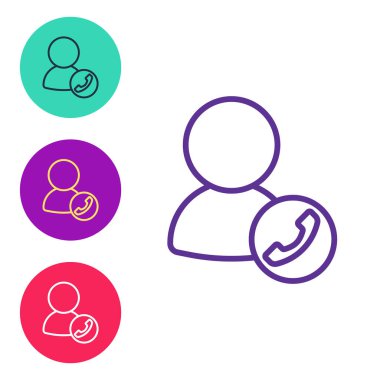 Beyaz arkaplanda görüntülü sohbet simgesini ayır. Çevrimiçi iş görüşmesi formu. Uzak proje yönetimi. Simgeleri renklendirin. Vektör