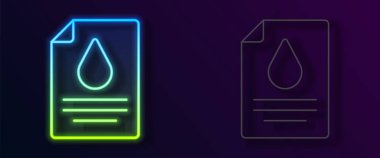 Parlayan neon hattı sözleşmesi para ve kalem simgesi siyah arkaplanda izole edildi. Bankacılık belgeleri dolar finans para sayfası. Vektör