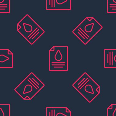 Kırmızı çizgi sözleşmesi parası ve kalem simgesi siyah arka planda izole edilmiş kusursuz desen. Bankacılık belgeleri dolar finans para sayfası. Vektör