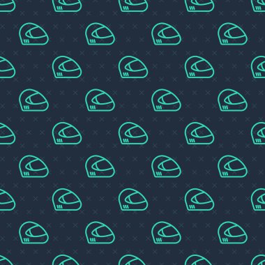 Yeşil çizgi yarış başlığı simgesi mavi arka planda kusursuz desen izole edildi. Olağanüstü bir spor. Spor malzemeleri. Vektör