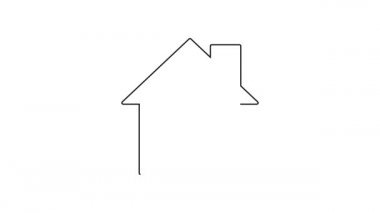 Beyaz arka planda izole edilmiş siyah çizgi ev koruma simgesi altında. Ev ve kalkan. Koruma, güvenlik, güvenlik, koruma, savunma konsepti. 4K Video hareketli grafik canlandırması