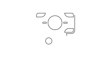 Siyah çizgi kağıt para yığını beyaz arka planda izole nakit ikonu. Para desteleri. Para birimi. 4K Video hareketli grafik canlandırması