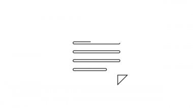 Siyah çizgi Not Defteri simgesi beyaz arkaplanda izole edildi. Spiral not defteri simgesi. Okul defteri. Yazı tahtası. Okul günlüğü. 4K Video hareketli grafik canlandırması