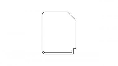 Siyah çizgi senaryo simgesi beyaz arkaplanda izole edildi. Sanat projeleri, filmler, tiyatrolar için senaryo okuma konsepti. 4K Video hareketli grafik canlandırması