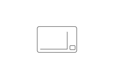 Siyah çizgi Retro TV simgesi beyaz arkaplanda izole edildi. Televizyon tabelası. 4K Video hareketli grafik canlandırması