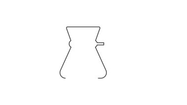 Siyah çizgi Türk simgesi beyaz arka planda izole edilmiş. - Kahve. 4K Video hareketli grafik canlandırması