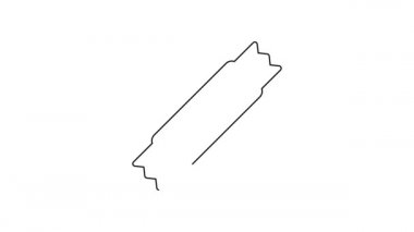 Siyah çizgi şeker paket simgesi beyaz arkaplanda izole edildi. Kahve, tuz, baharat gibi toplu gıda ürünleri için ayrı ayrı paketler. 4K Video hareketli grafik canlandırması