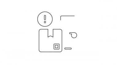 Siyah çizgi ev servis ikonu beyaz arka planda izole edildi. 4K Video hareketli grafik canlandırması