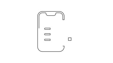 Beyaz arkaplanda siyah çizgi işaretleme sistemi simgesi izole edildi. Paket takibi. 4K Video hareketli grafik canlandırması