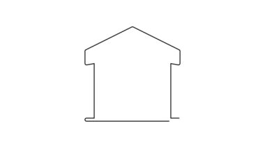 Siyah çizgi Depo fiyat simgesi beyaz arka planda izole edildi. 4K Video hareketli grafik canlandırması