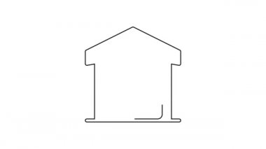 Siyah çizgi Tam depo simgesi beyaz arkaplanda izole edildi. 4K Video hareketli grafik canlandırması