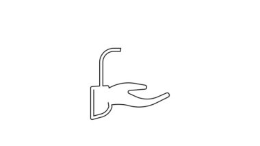 Siyah çizgi kan bağışı ikonu beyaz arka planda izole edildi. 4K Video hareketli grafik canlandırması