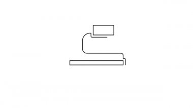 Temizlik simgesi için siyah çizgi fırçası beyaz arkaplanda izole edildi. Temizlik hizmeti konsepti. 4K Video hareketli grafik canlandırması