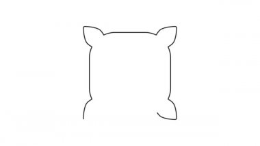 Beyaz arka planda izole edilmiş özel bir bitki simgesinin tohumlarıyla dolu siyah çizgi paketi. 4K Video hareketli grafik canlandırması