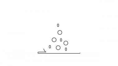 Siyah çizgi test tüpü ve beyaz arka planda izole edilmiş kimyasal test ikonu. Laboratuvar cam levhası. 4K Video hareketli grafik canlandırması