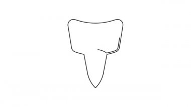 Siyah çizgi karnaval maskesi simgesi beyaz arkaplanda izole edildi. Maskeli balo maskesi. 4K Video hareketli grafik canlandırması