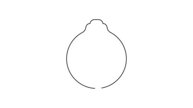 Siyah çizgi elmas nişan yüzüğü ikonu beyaz arkaplanda izole edilmiş. 4K Video hareketli grafik canlandırması