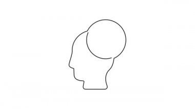 Siyah çizgi indirimli etiket simgesi beyaz arkaplanda izole edildi. Etiket alışverişi. Özel teklif işareti. İndirim kuponları sembolü. 4K Video hareketli grafik canlandırması