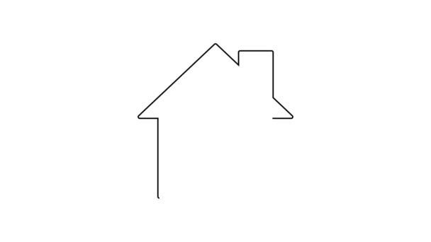 黑线房子在保护图标下与白色背景隔离.家和盾牌。保护、安全、安保、保护、防御概念。4K视频运动图形动画 — 图库视频影像
