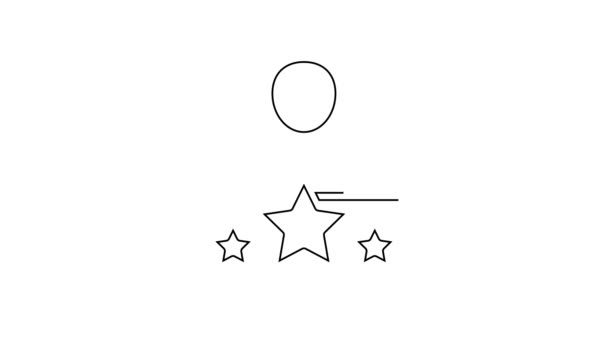 Ligne noire Acteur icône étoile isolé sur fond blanc. Animation graphique de mouvement vidéo 4K — Video
