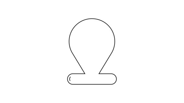 Línea negra Ubicación con icono de grano de café aislado sobre fondo blanco. Animación gráfica de vídeo 4K — Vídeo de stock