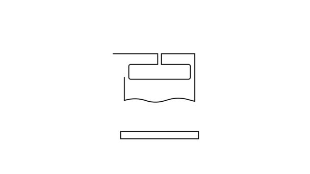 Linea nera icona della stampa francese isolata su sfondo bianco. Animazione grafica 4K Video motion — Video Stock