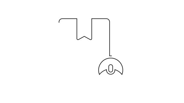 Schwarze Linie Kartonschachtel-Symbol isoliert auf weißem Hintergrund. Box, Paket, Paketschild. Lieferung und Verpackung. 4K Video Motion Grafik Animation — Stockvideo