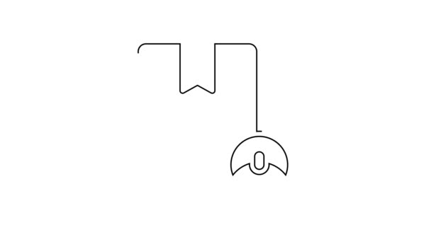 Linea nera Icona scatola di cartone isolato su sfondo bianco. Scatola, pacco, cartello del pacco. Consegna e confezionamento. Animazione grafica 4K Video motion — Video Stock