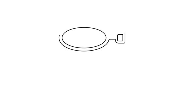 Zwarte lijn Visnet pictogram geïsoleerd op witte achtergrond. Visserij tackle. 4K Video motion grafische animatie — Stockvideo