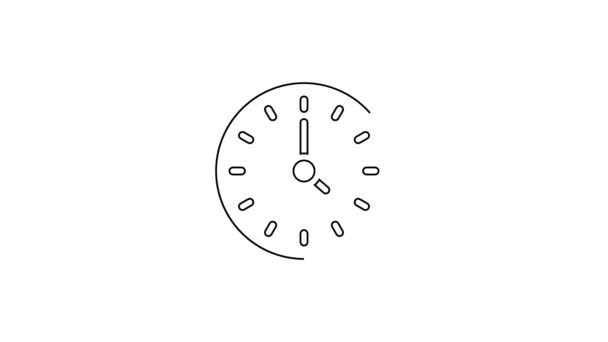 Schwarzzeituhr-Symbol isoliert auf weißem Hintergrund. Zeitsymbol. 4K Video Motion Grafik Animation — Stockvideo