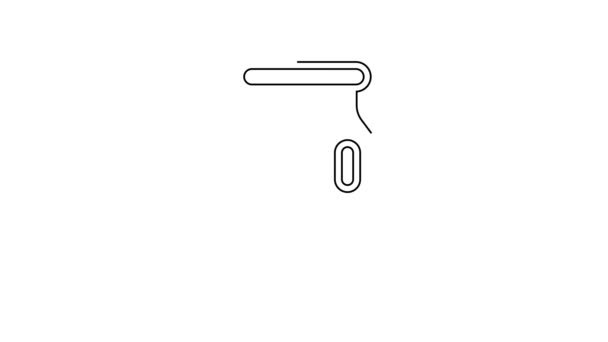 Frasco de vidro de linha preta com ícone de tampa de rosca isolado no fundo branco. Animação gráfica em movimento de vídeo 4K — Vídeo de Stock
