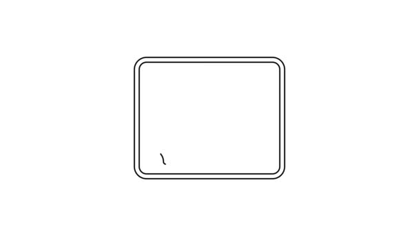 Icono de plantilla de certificado de línea negra aislado sobre fondo blanco. Logro, premio, título, beca, conceptos de diploma. Animación gráfica de vídeo 4K — Vídeo de stock