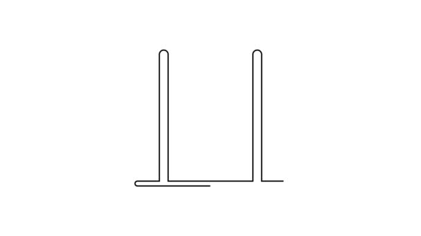 Czarna linia Abacus ikona izolowana na białym tle. Tradycyjna rama licząca. Znak edukacji. Szkoła matematyczna. 4K Animacja graficzna ruchu wideo — Wideo stockowe
