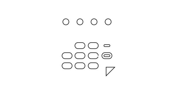 Zwarte lijn School tijdschema pictogram geïsoleerd op witte achtergrond. 4K Video motion grafische animatie — Stockvideo