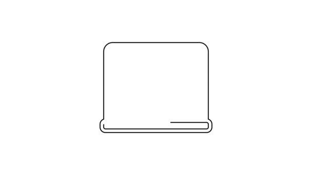 Icono de pizarra de línea negra aislado sobre fondo blanco. Signo de pizarra escolar. Animación gráfica de vídeo 4K — Vídeos de Stock