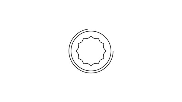 Icono de engranaje de línea negra aislado sobre fondo blanco. Señal de configuración del engranaje Cogwheel. Un símbolo de engranaje. Animación gráfica de vídeo 4K — Vídeos de Stock