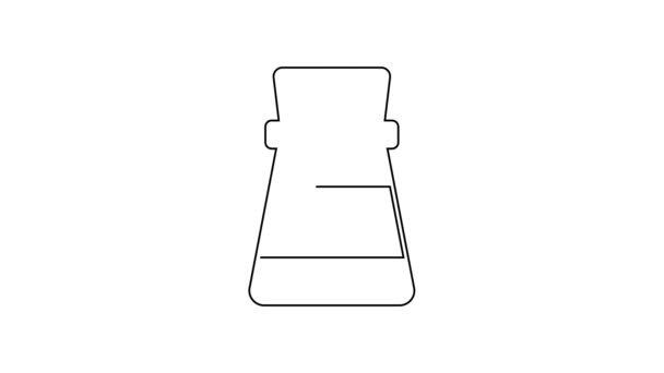 Black Line Flasche mit Trank-Symbol isoliert auf weißem Hintergrund. Fläschchen mit Zaubertrank. Frohe Halloween-Party. 4K Video Motion Grafik Animation — Stockvideo