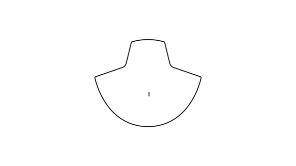 Collar de línea negra en el icono del maniquí aislado sobre fondo blanco. Animación gráfica de vídeo 4K — Vídeo de stock