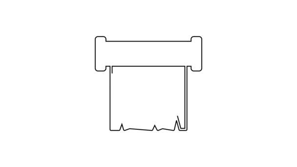 Linha preta ícone Cruzada isolado no fundo branco. Animação gráfica em movimento de vídeo 4K — Vídeo de Stock