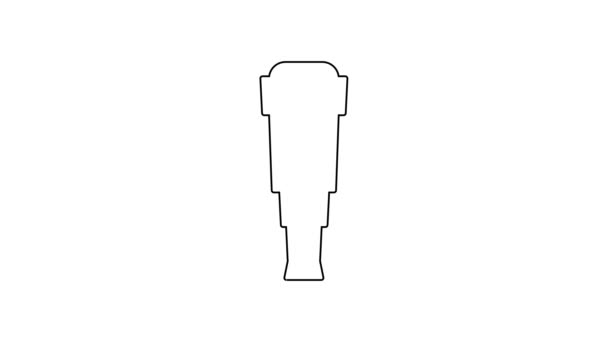 Svart linje Spyglass teleskop lins ikon isolerad på vit bakgrund. Sailor spyglass. 4K Video motion grafisk animation — Stockvideo