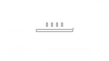 Siyah çizgi beslenme çantası simgesi beyaz arkaplanda izole edildi. 4K Video hareketli grafik canlandırması